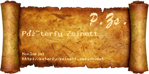 Péterfy Zsinett névjegykártya